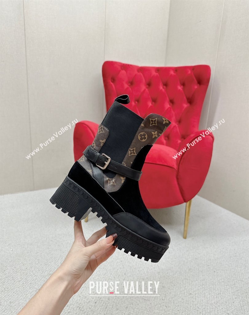 Louis Vuitton Laureate Platform Desert Boots Suede calf leather Black 2024 (SS-23121479)