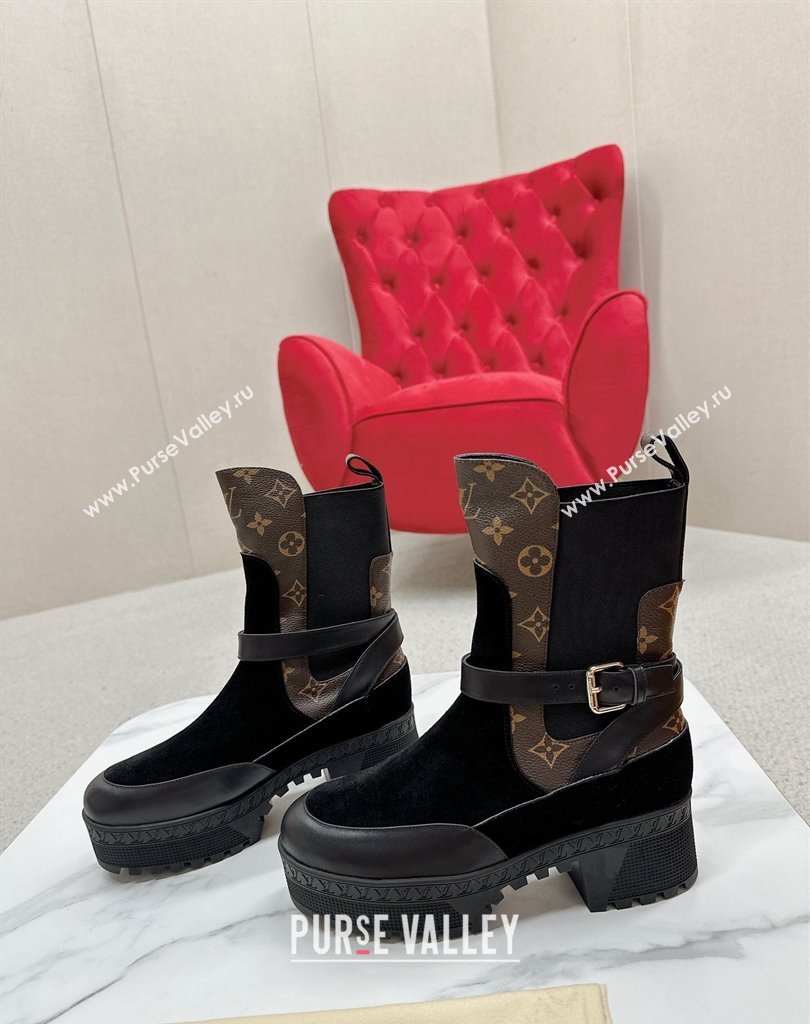 Louis Vuitton Laureate Platform Desert Boots Suede calf leather Black 2024 (SS-23121479)