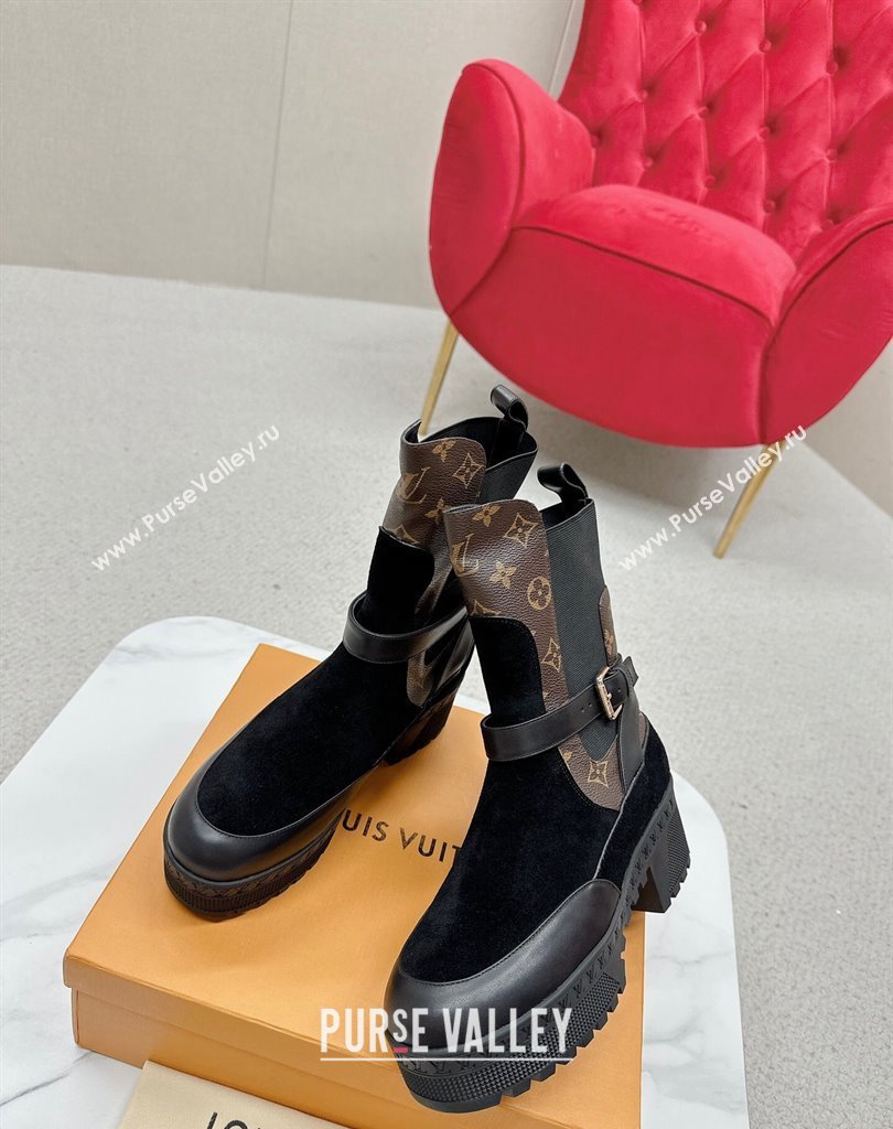 Louis Vuitton Laureate Platform Desert Boots Suede calf leather Black 2024 (SS-23121479)