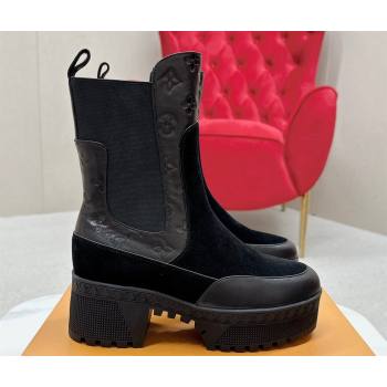 Louis Vuitton Laureate Platform Chelsea Boots 1AC7W0 Suede calf leather Black 2024 (SS-23121480)