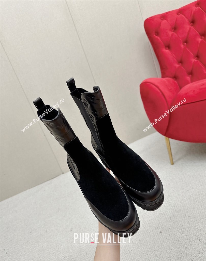 Louis Vuitton Laureate Platform Chelsea Boots 1AC7W0 Suede calf leather Black 2024 (SS-23121480)