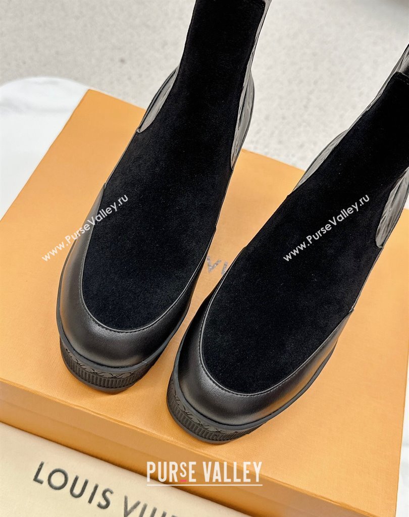 Louis Vuitton Laureate Platform Chelsea Boots 1AC7W0 Suede calf leather Black 2024 (SS-23121480)