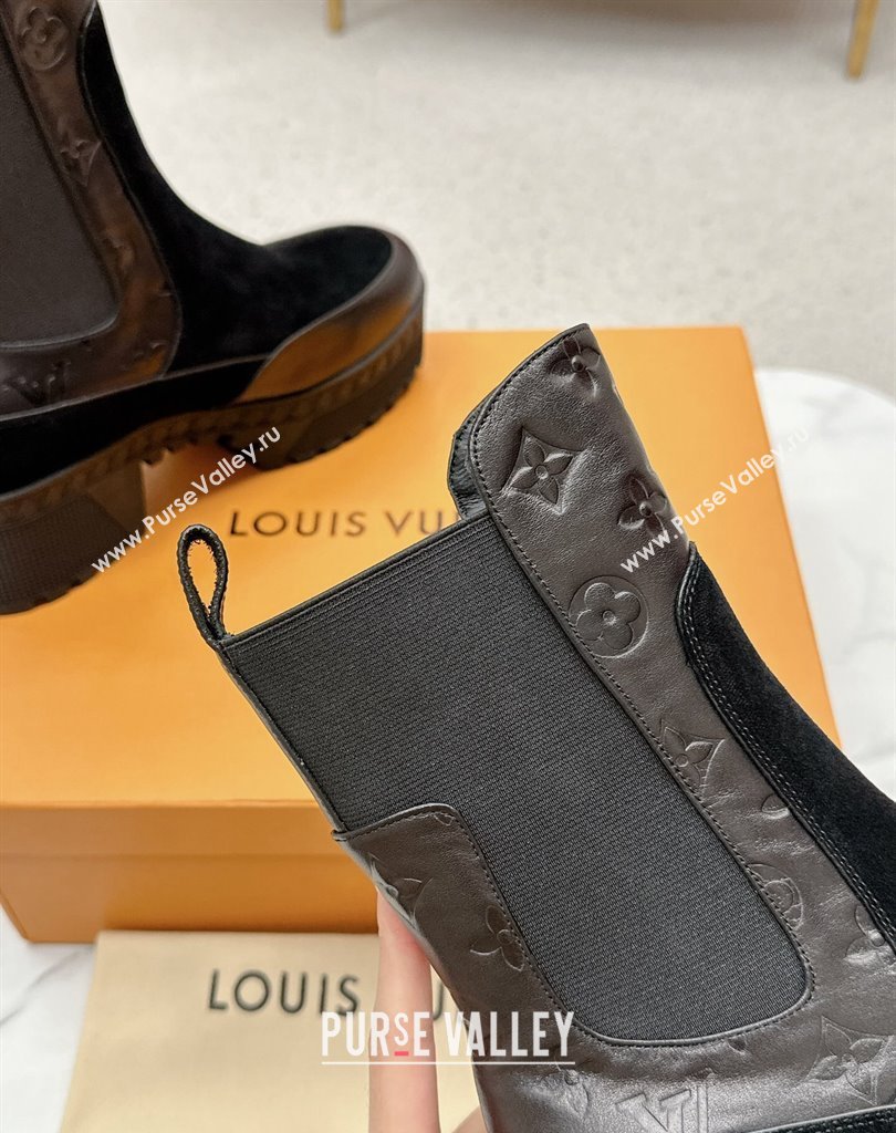 Louis Vuitton Laureate Platform Chelsea Boots 1AC7W0 Suede calf leather Black 2024 (SS-23121480)