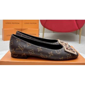 Louis Vuitton Monogram Canvas Madeleine Flat Ballerinas Coffee with Dauphine LV Initials (SS-23121455)