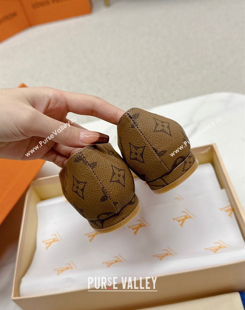 Louis Vuitton Monogram Canvas Madeleine Flat Ballerinas Brown with Dauphine LV Initials (SS-23121456)