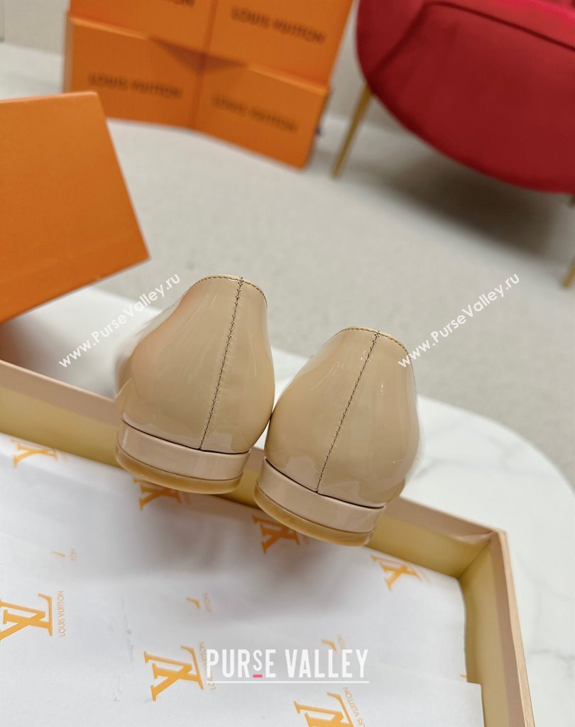 Louis Vuitton Patent Leather Madeleine Flat Ballerinas Nude with Dauphine LV Initials (SS-23121461)