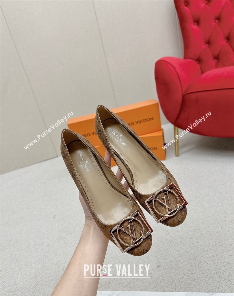 Louis Vuitton Monogram Canvas Madeleine Pumps Brown with Dauphine LV Initials (SS-23121446)