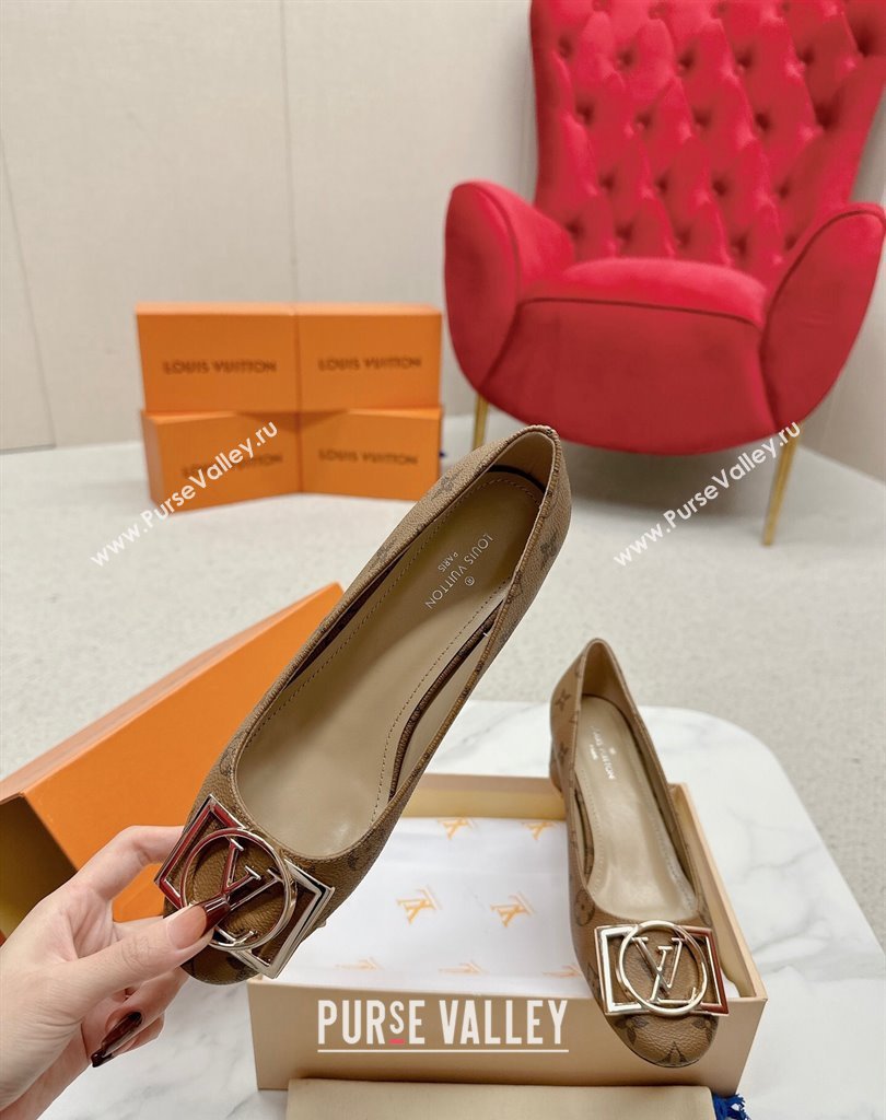 Louis Vuitton Monogram Canvas Madeleine Pumps Brown with Dauphine LV Initials (SS-23121446)