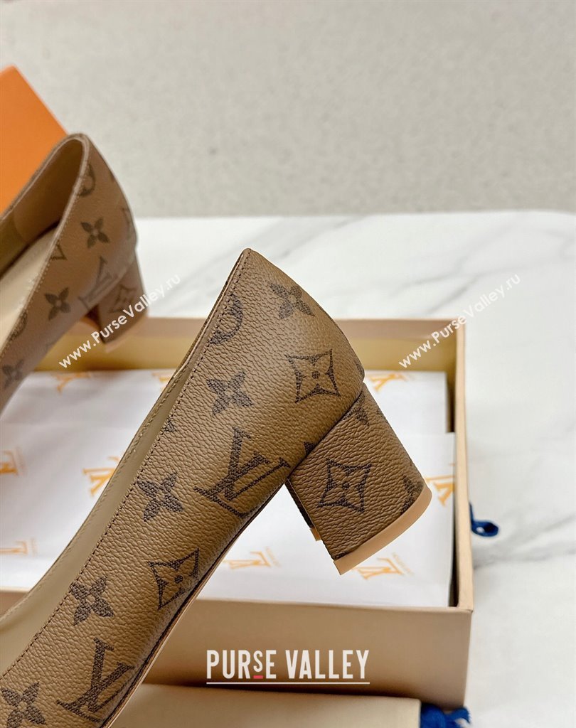 Louis Vuitton Monogram Canvas Madeleine Pumps Brown with Dauphine LV Initials (SS-23121446)