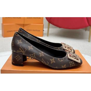 Louis Vuitton Monogram Canvas Madeleine Pumps Coffee with Dauphine LV Initials (SS-23121445)
