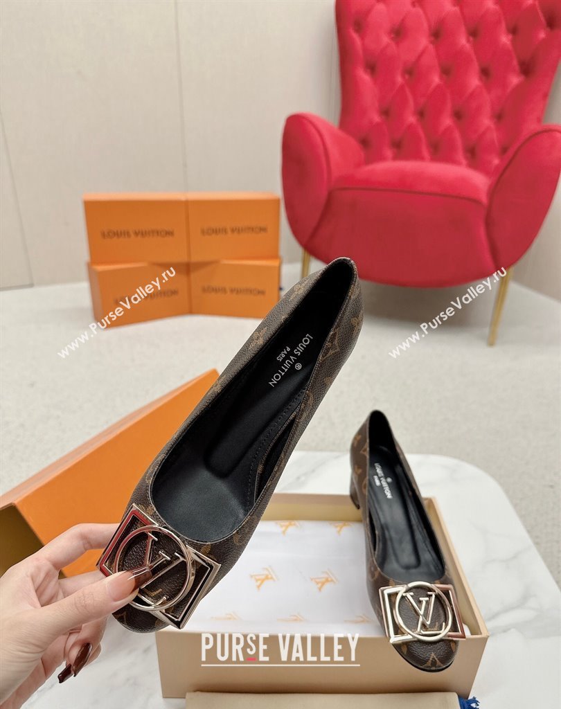 Louis Vuitton Monogram Canvas Madeleine Pumps Coffee with Dauphine LV Initials (SS-23121445)