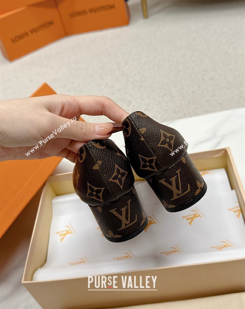 Louis Vuitton Monogram Canvas Madeleine Pumps Coffee with Dauphine LV Initials (SS-23121445)