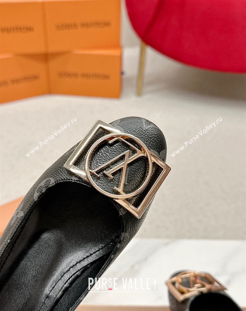 Louis Vuitton Monogram Canvas Madeleine Pumps Black with Dauphine LV Initials (SS-23121443)