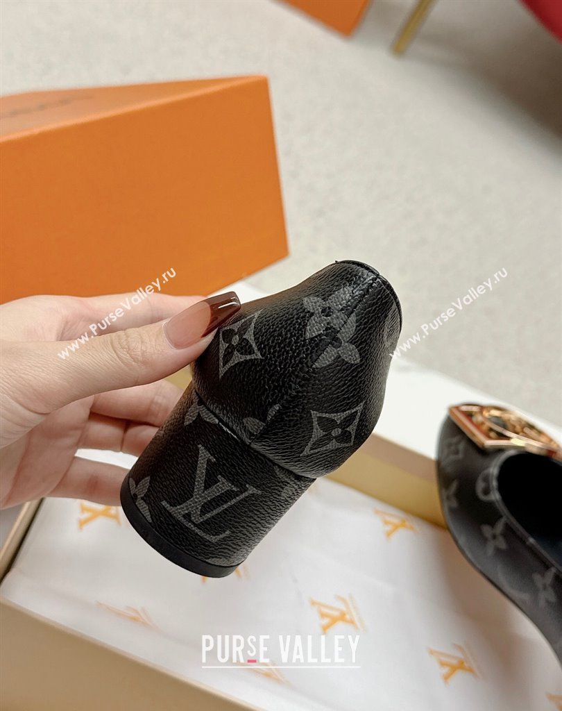 Louis Vuitton Monogram Canvas Madeleine Pumps Black with Dauphine LV Initials (SS-23121443)