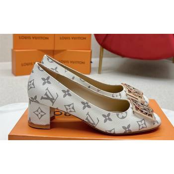 Louis Vuitton Monogram Canvas Madeleine Pumps White with Dauphine LV Initials (SS-23121444)