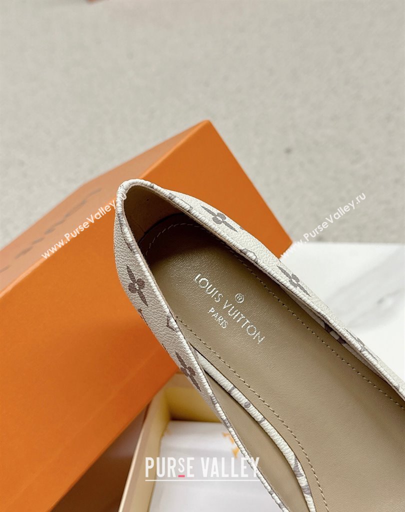 Louis Vuitton Monogram Canvas Madeleine Pumps White with Dauphine LV Initials (SS-23121444)