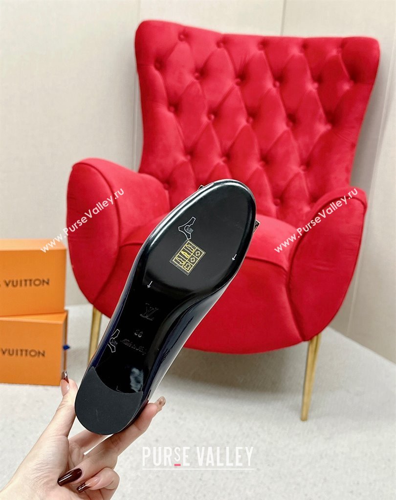 Louis Vuitton Patent Leather Madeleine Pumps Blue with Dauphine LV Initials (SS-23121448)