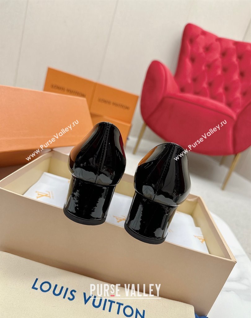 Louis Vuitton Patent Leather Madeleine Pumps Black with Dauphine LV Initials (SS-23121447)