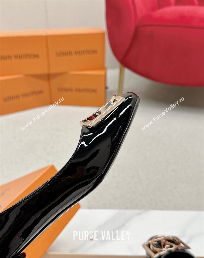 Louis Vuitton Patent Leather Madeleine Pumps Black with Dauphine LV Initials (SS-23121447)