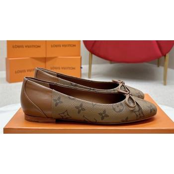 Louis Vuitton Monogram Canvas and Leather Flat Ballerinas with Bow Brown (SS-23121438)