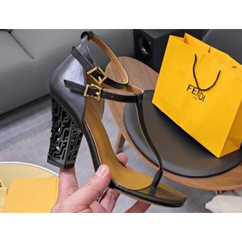 Fendi cut-out Heel 9cm Sandals in Leather Black 2024 (SS-23121321)