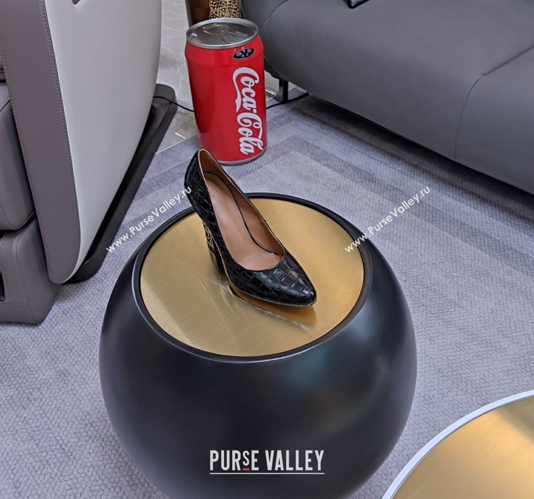 Fendi cut-out Heel 9cm Pumps in crocodile Print Black 2024 (SS-23121323)