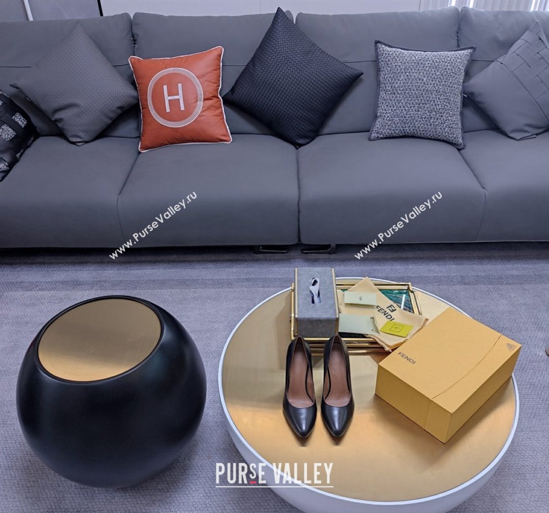 Fendi cut-out Heel 9cm Pumps in Leather Black 2024 (SS-23121326)