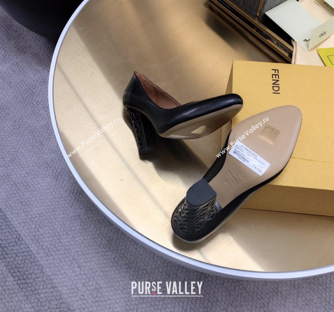 Fendi cut-out Heel 9cm Pumps in Leather Black 2024 (SS-23121326)