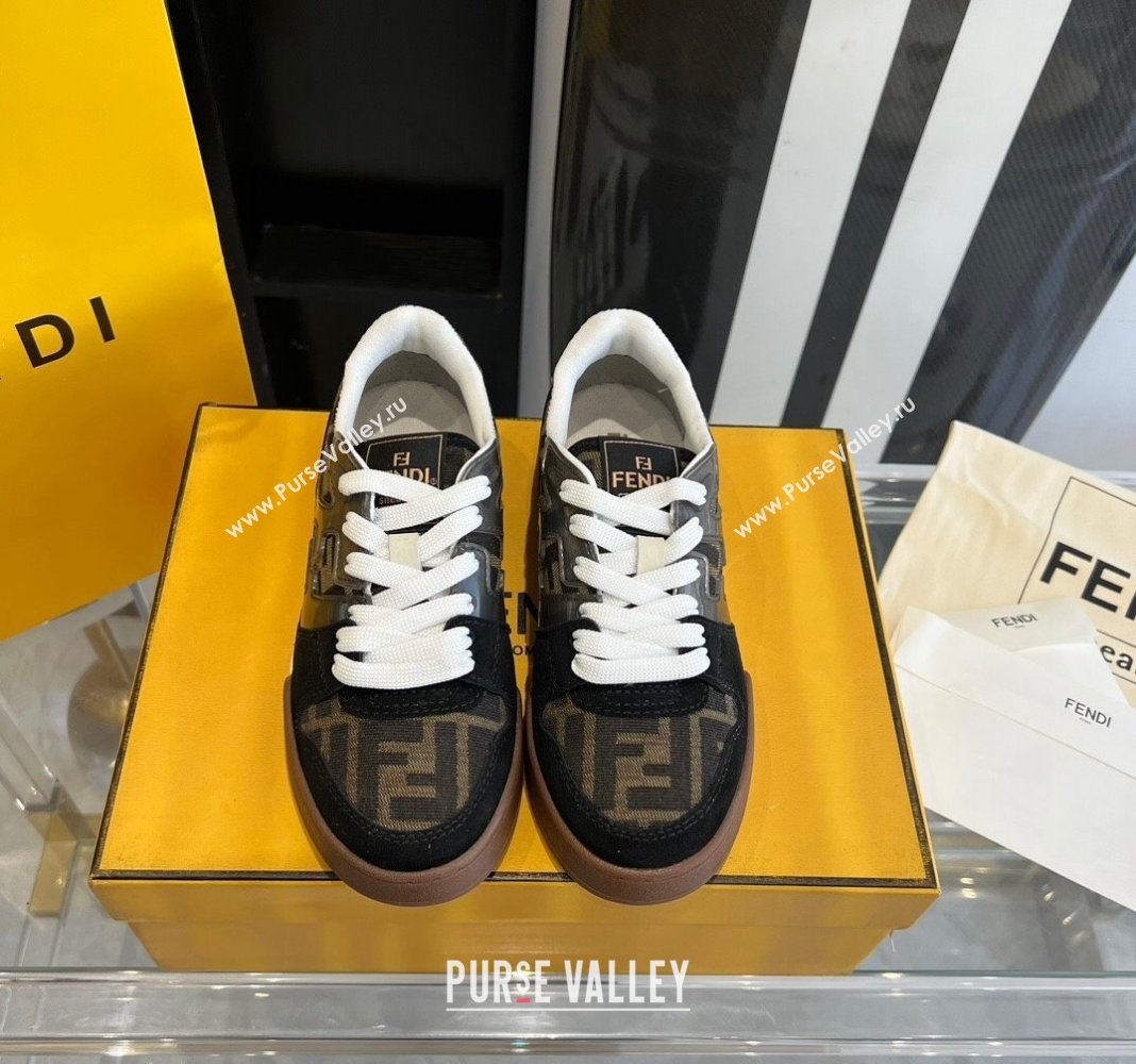 Fendi Match Canvas low-tops with black suede Women/Men Sneakers 2024 (danni-23121307)