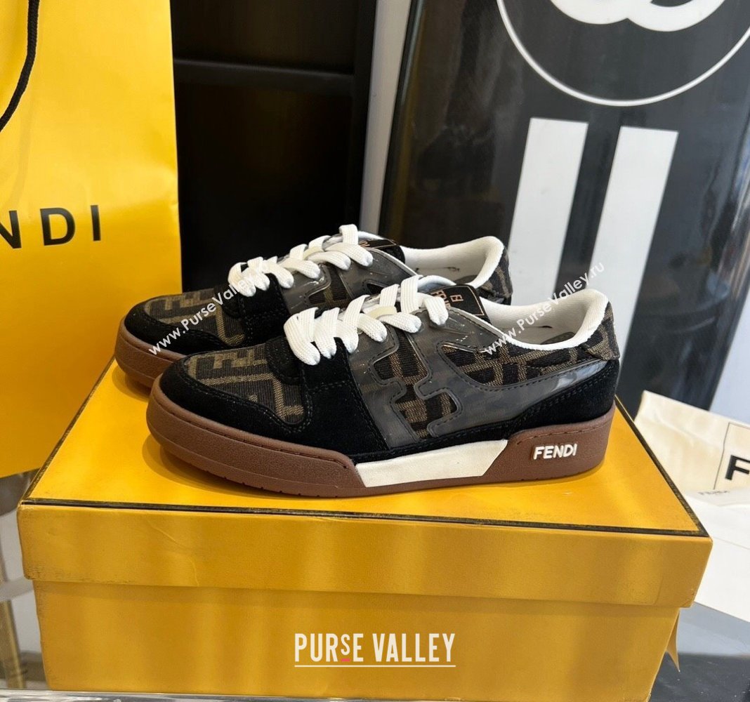 Fendi Match Canvas low-tops with black suede Women/Men Sneakers 2024 (danni-23121307)