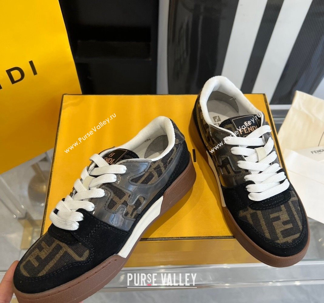 Fendi Match Canvas low-tops with black suede Women/Men Sneakers 2024 (danni-23121307)