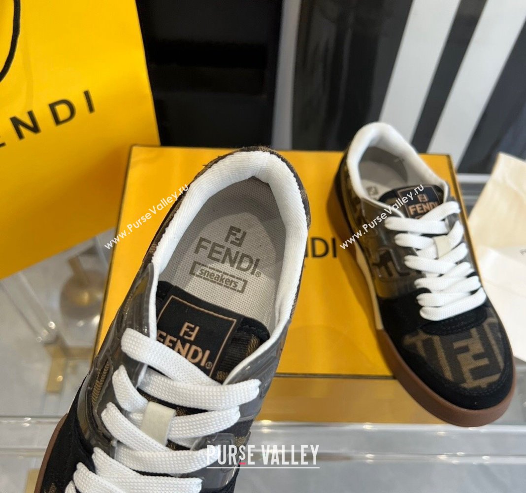 Fendi Match Canvas low-tops with black suede Women/Men Sneakers 2024 (danni-23121307)