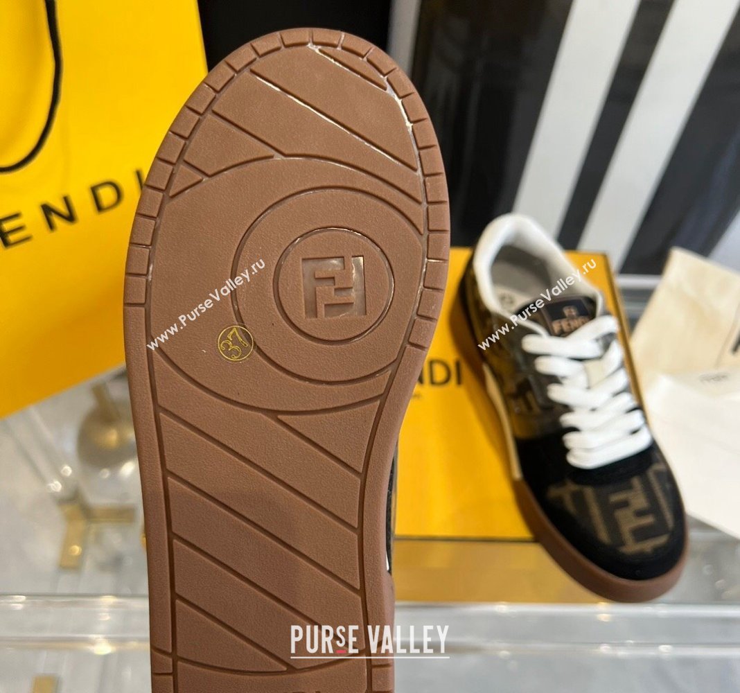 Fendi Match Canvas low-tops with black suede Women/Men Sneakers 2024 (danni-23121307)