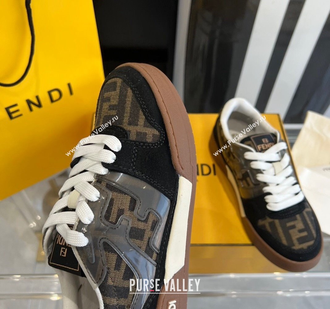 Fendi Match Canvas low-tops with black suede Women/Men Sneakers 2024 (danni-23121307)
