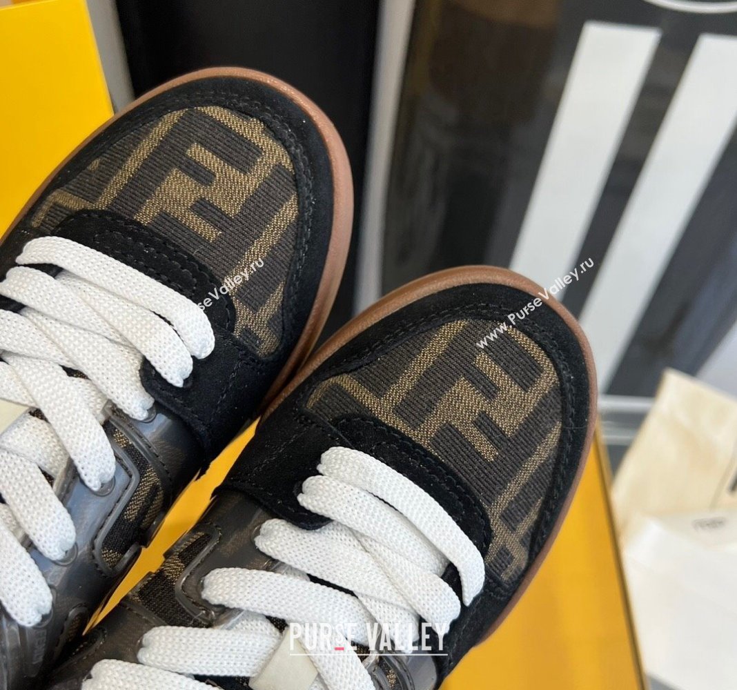 Fendi Match Canvas low-tops with black suede Women/Men Sneakers 2024 (danni-23121307)
