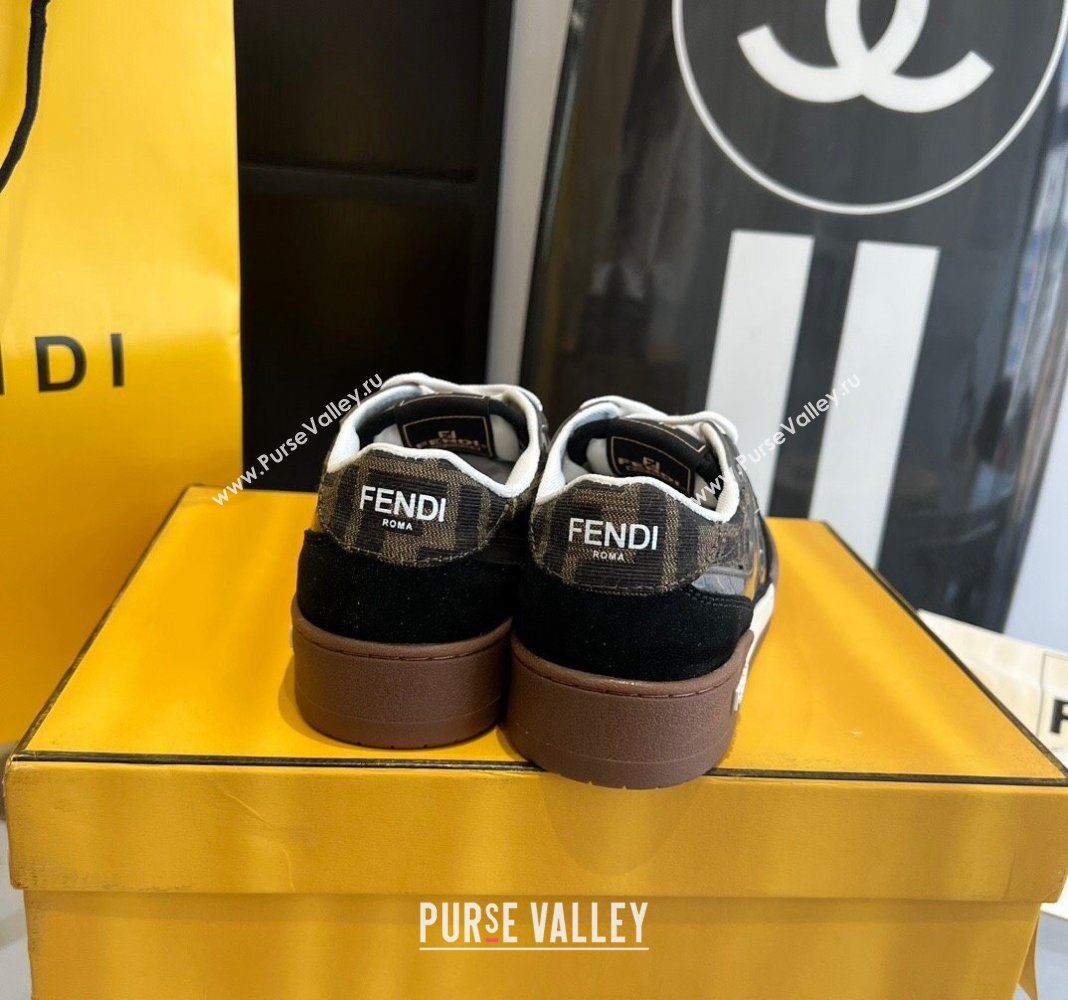 Fendi Match Canvas low-tops with black suede Women/Men Sneakers 2024 (danni-23121307)