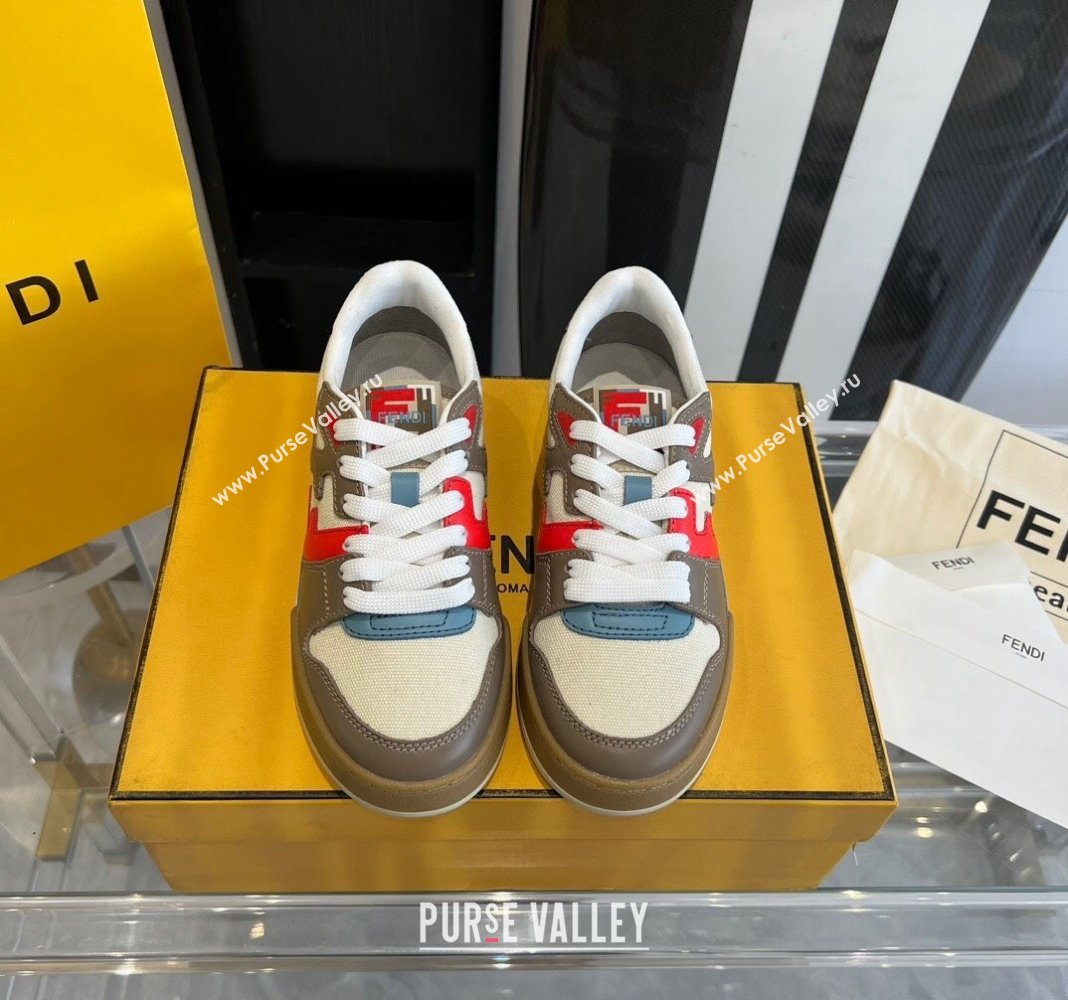 Fendi Match White/Coffee leather low-tops Women/Men Sneakers 2024 (danni-23121304)