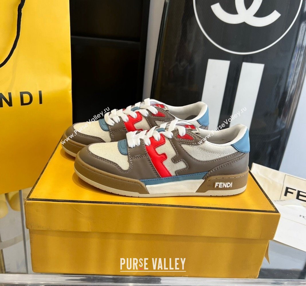 Fendi Match White/Coffee leather low-tops Women/Men Sneakers 2024 (danni-23121304)