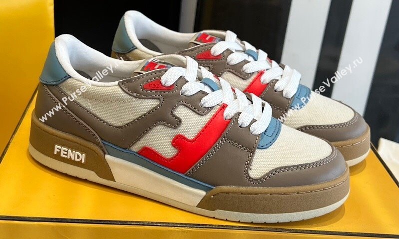 Fendi Match White/Coffee leather low-tops Women/Men Sneakers 2024 (danni-23121304)