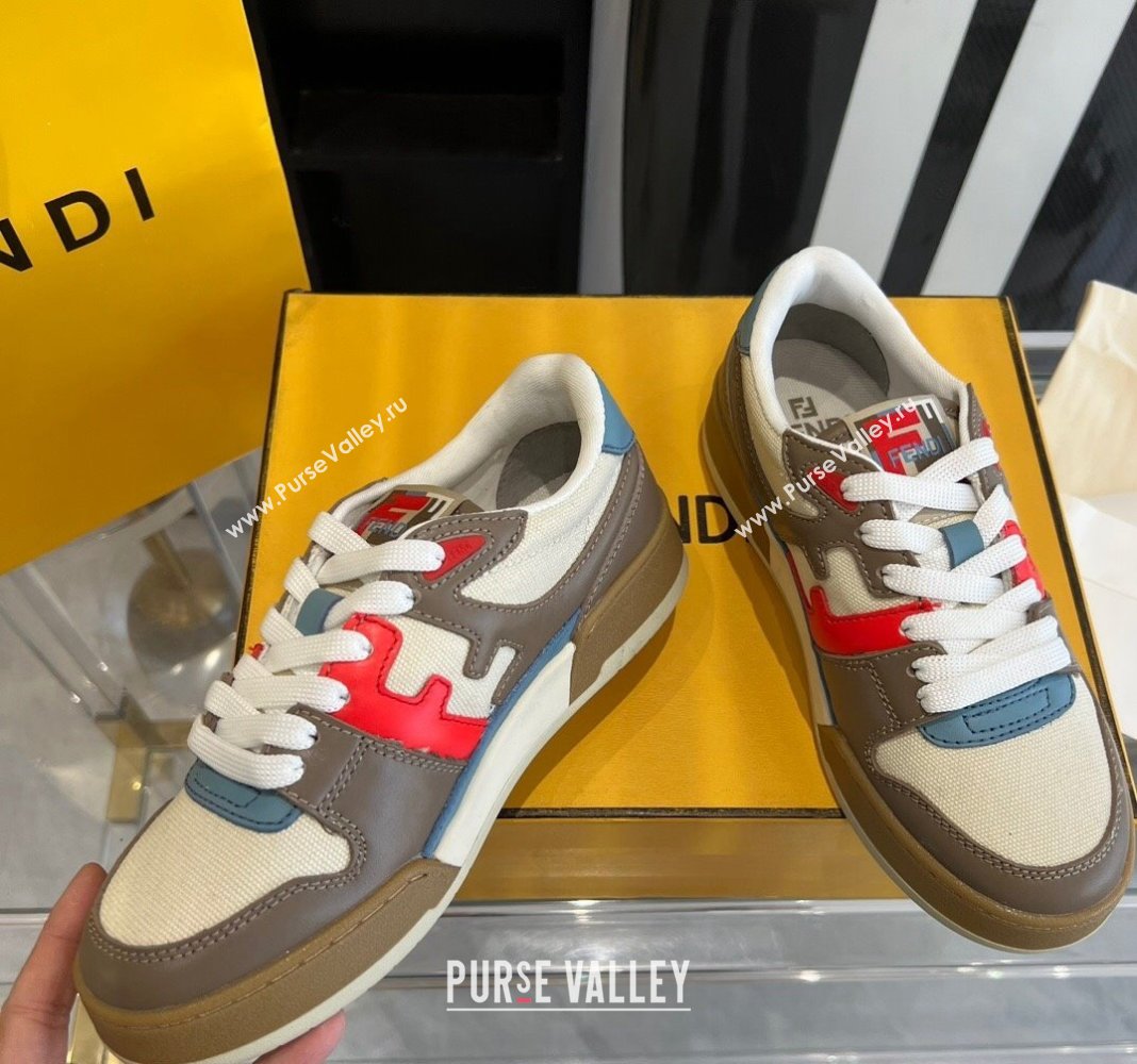 Fendi Match White/Coffee leather low-tops Women/Men Sneakers 2024 (danni-23121304)