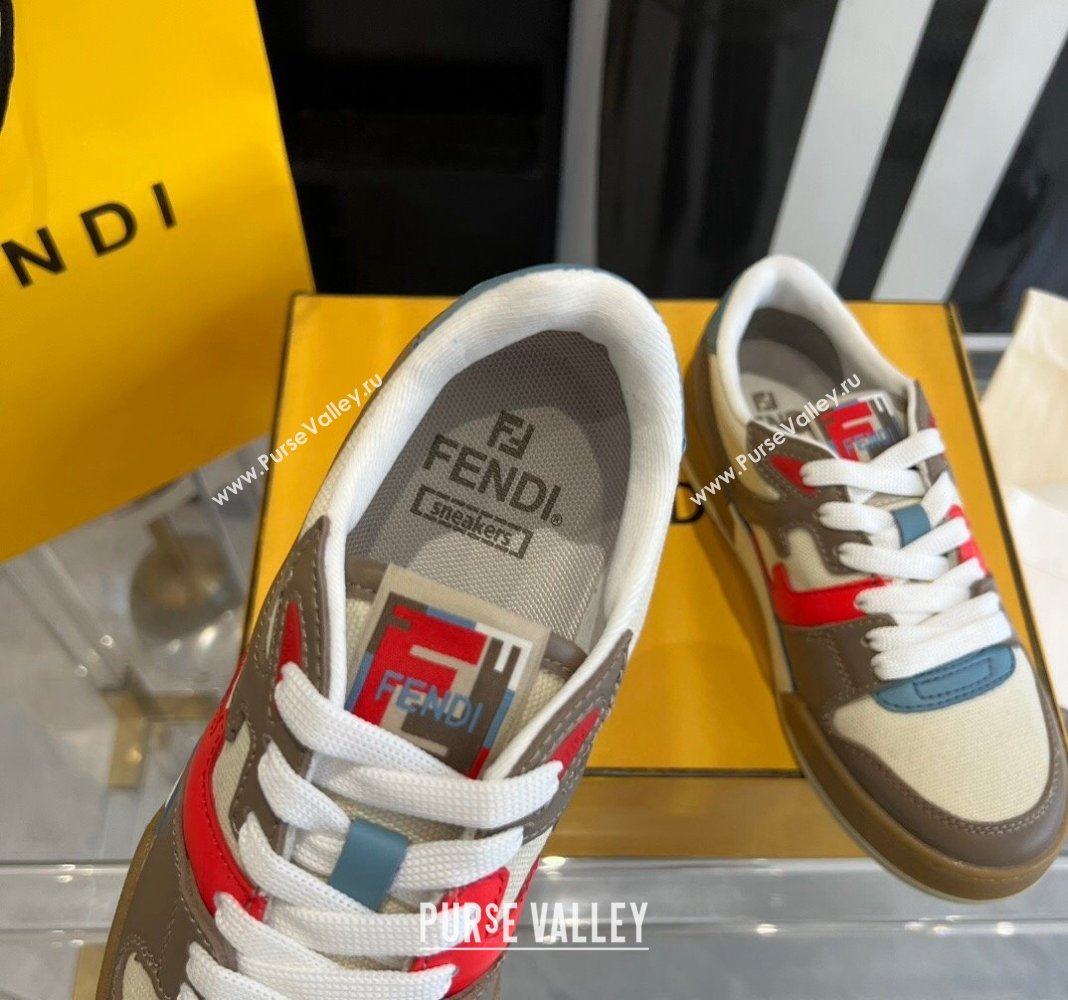 Fendi Match White/Coffee leather low-tops Women/Men Sneakers 2024 (danni-23121304)