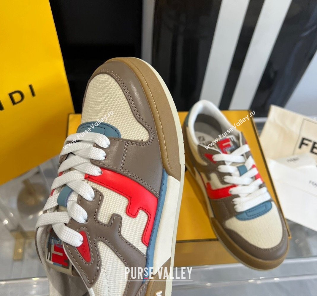 Fendi Match White/Coffee leather low-tops Women/Men Sneakers 2024 (danni-23121304)