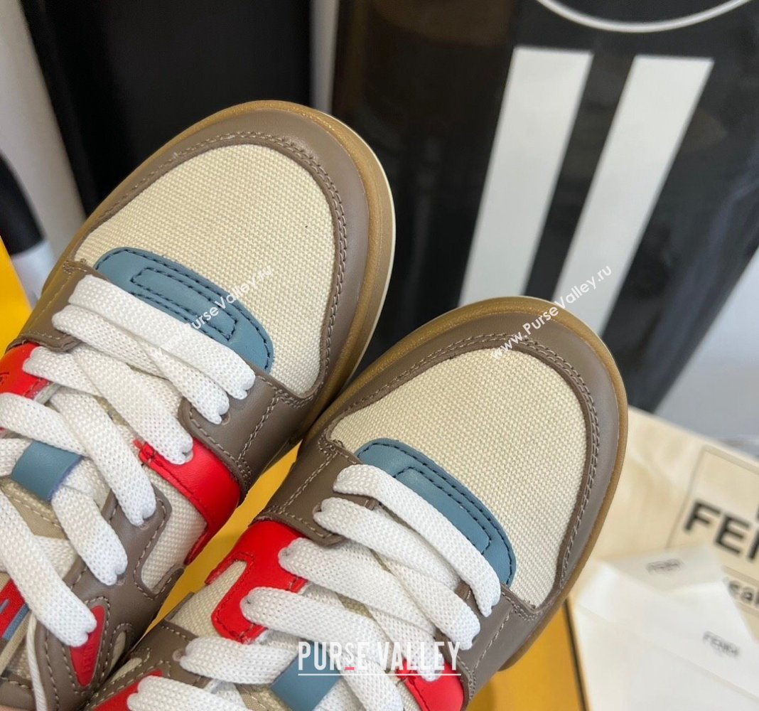 Fendi Match White/Coffee leather low-tops Women/Men Sneakers 2024 (danni-23121304)