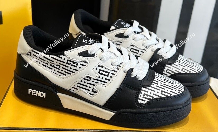 Fendi Match Black/White leather low-tops Women/Men Sneakers 2024 (danni-23121302)