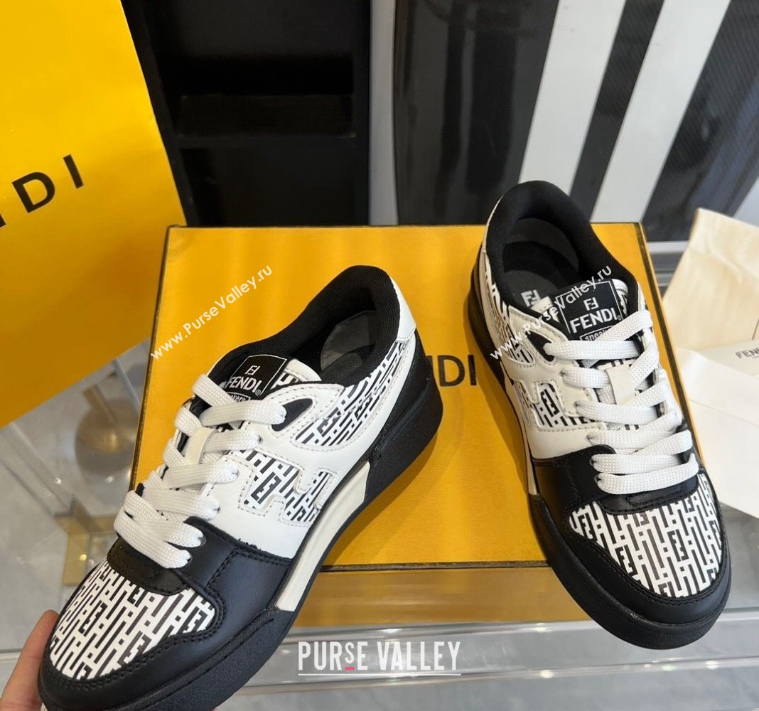 Fendi Match Black/White leather low-tops Women/Men Sneakers 2024 (danni-23121302)