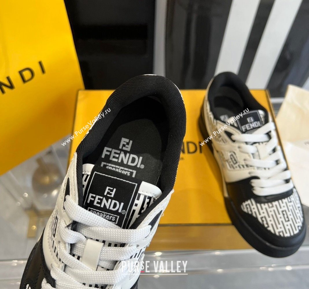 Fendi Match Black/White leather low-tops Women/Men Sneakers 2024 (danni-23121302)