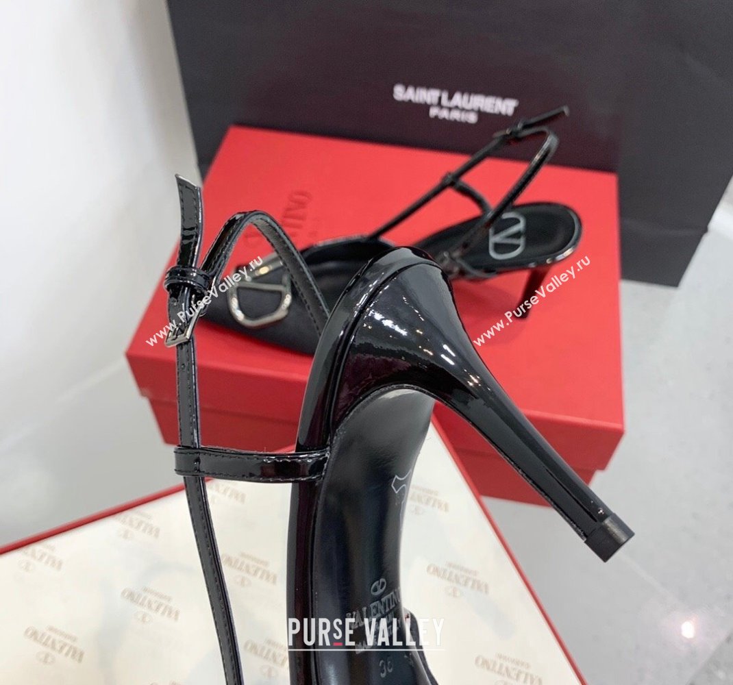 Valentino Heel 8cm Vlogo Signature Slingback Pumps Velvet Black 2024 (keer-23121502)