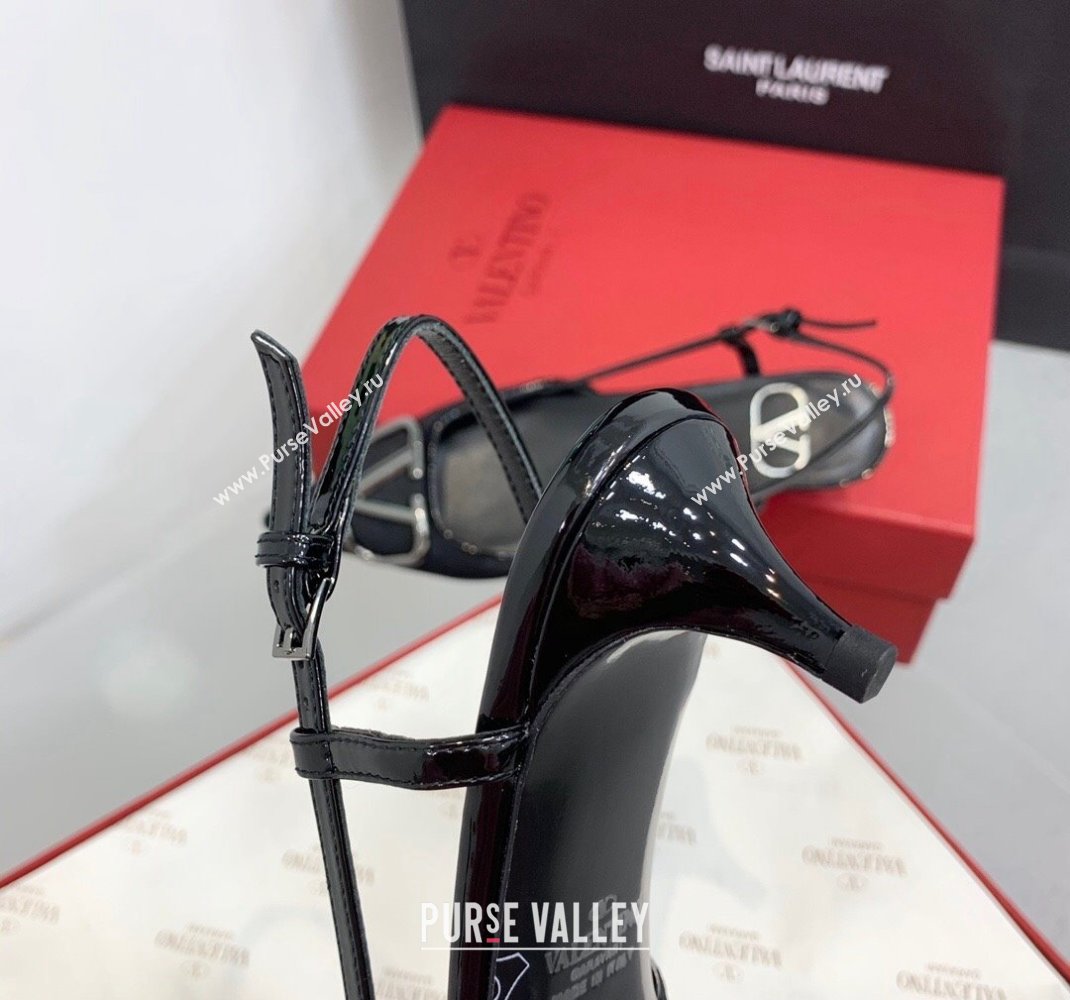 Valentino Heel 3.5cm Vlogo Signature Slingback Pumps Velvet Black 2024 (keer-23121503)