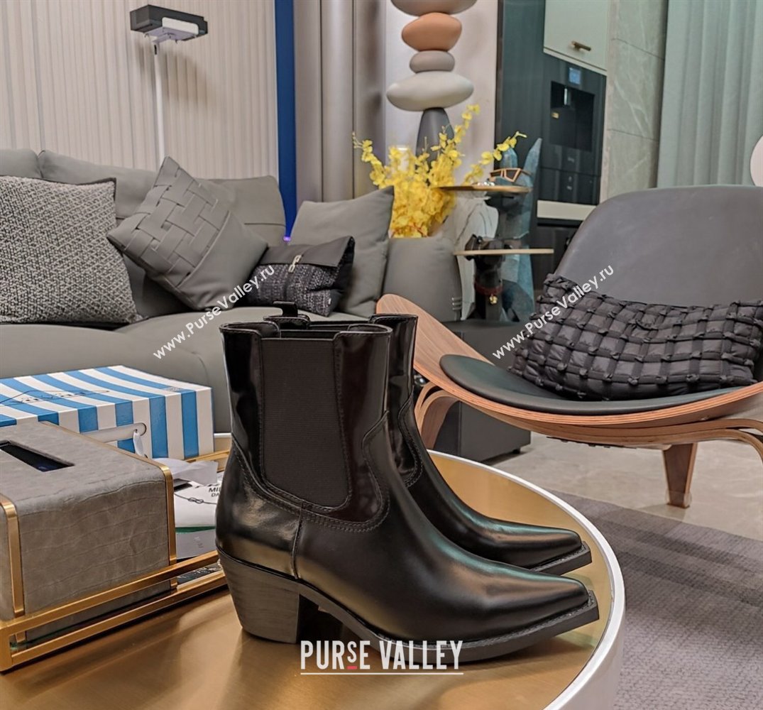 Prada Heel 6.5cm Brushed leather boots 1T132N Black 2024 (kaola-23121912)