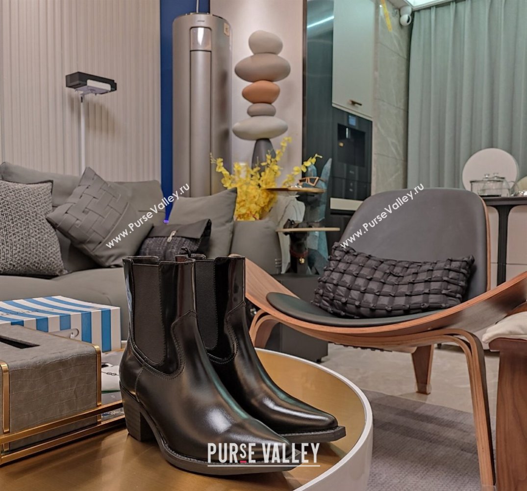 Prada Heel 6.5cm Brushed leather boots 1T132N Black 2024 (kaola-23121912)